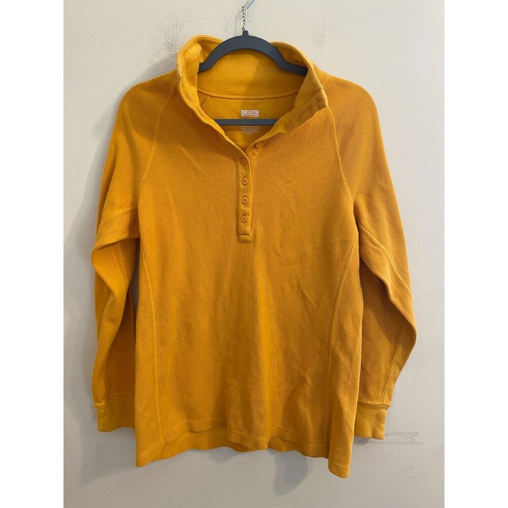 Women's Duluth Trading Co. Heritage Ribbed Mock Turtleneck Yellow Sz‎ Medium